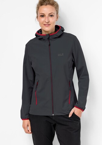 JACK WOLFSKIN Softshelljacke 'Turbulence' in Grau: predná strana