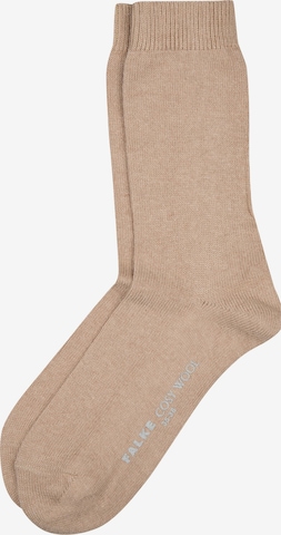 Chaussettes 'Cosy Wool' FALKE en beige : devant