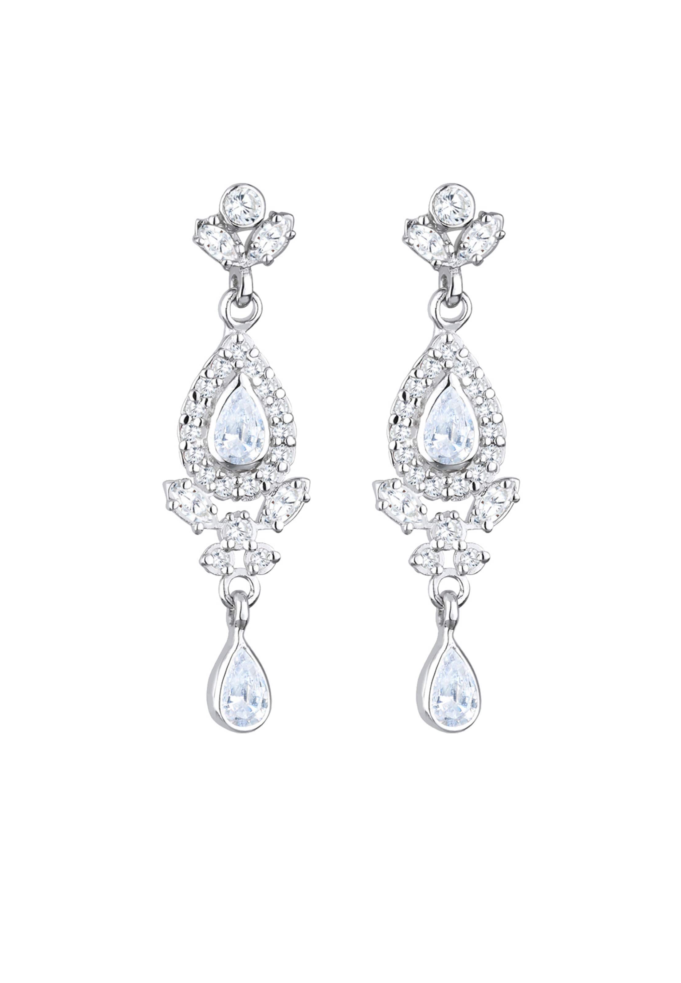 ELLI PREMIUM Ohrringe 'Tropfen' in Silber: Vorderseite