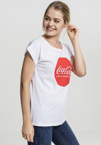 Merchcode T-Shirt 'Coca Cola' in Weiß