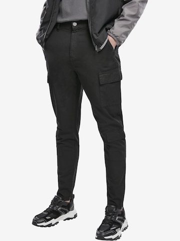 Slimfit Pantaloni cu buzunare de la Urban Classics pe negru: față