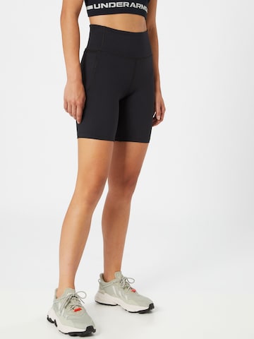 UNDER ARMOUR Slim fit Workout Pants 'Meridian' in Black: front