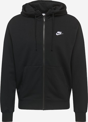 Nike Sportswear Regular fit Zip-Up Hoodie in Black: front