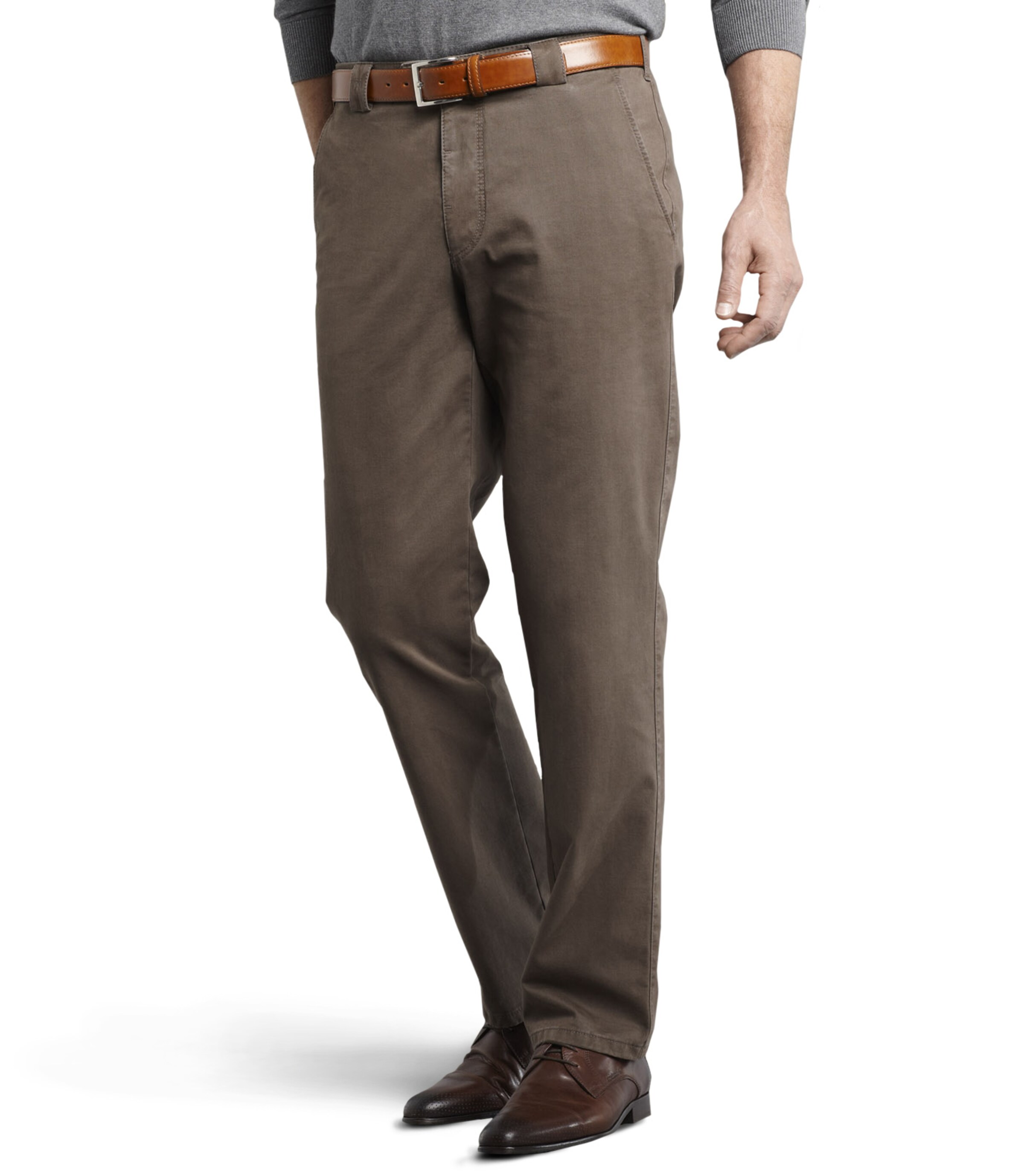 Regular Pantalon chino 'Roma' Meyer Hosen en marron : devant