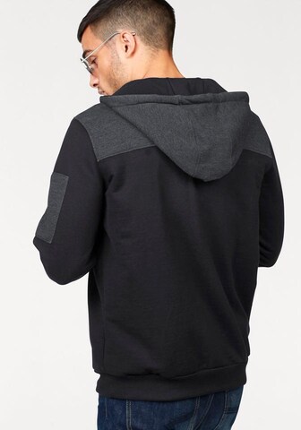 OCEAN SPORTSWEAR Athletic Zip-Up Hoodie in Black