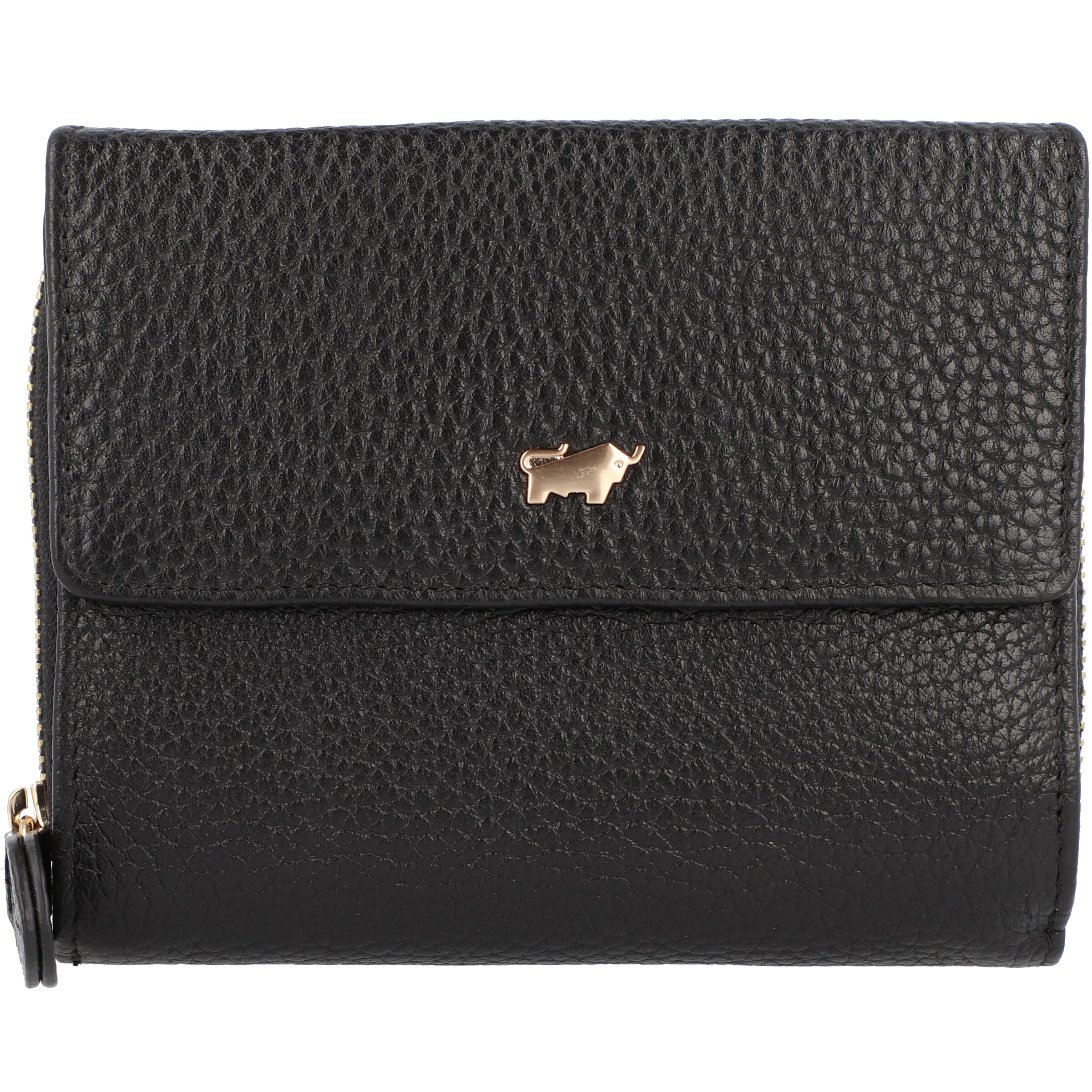 Portamonete 'Asti' di Braun Büffel in nero: frontale