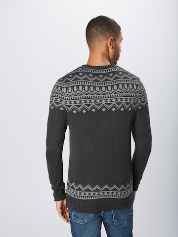 BLEND Sweter 'Knit Pullover' w kolorze szary: tył