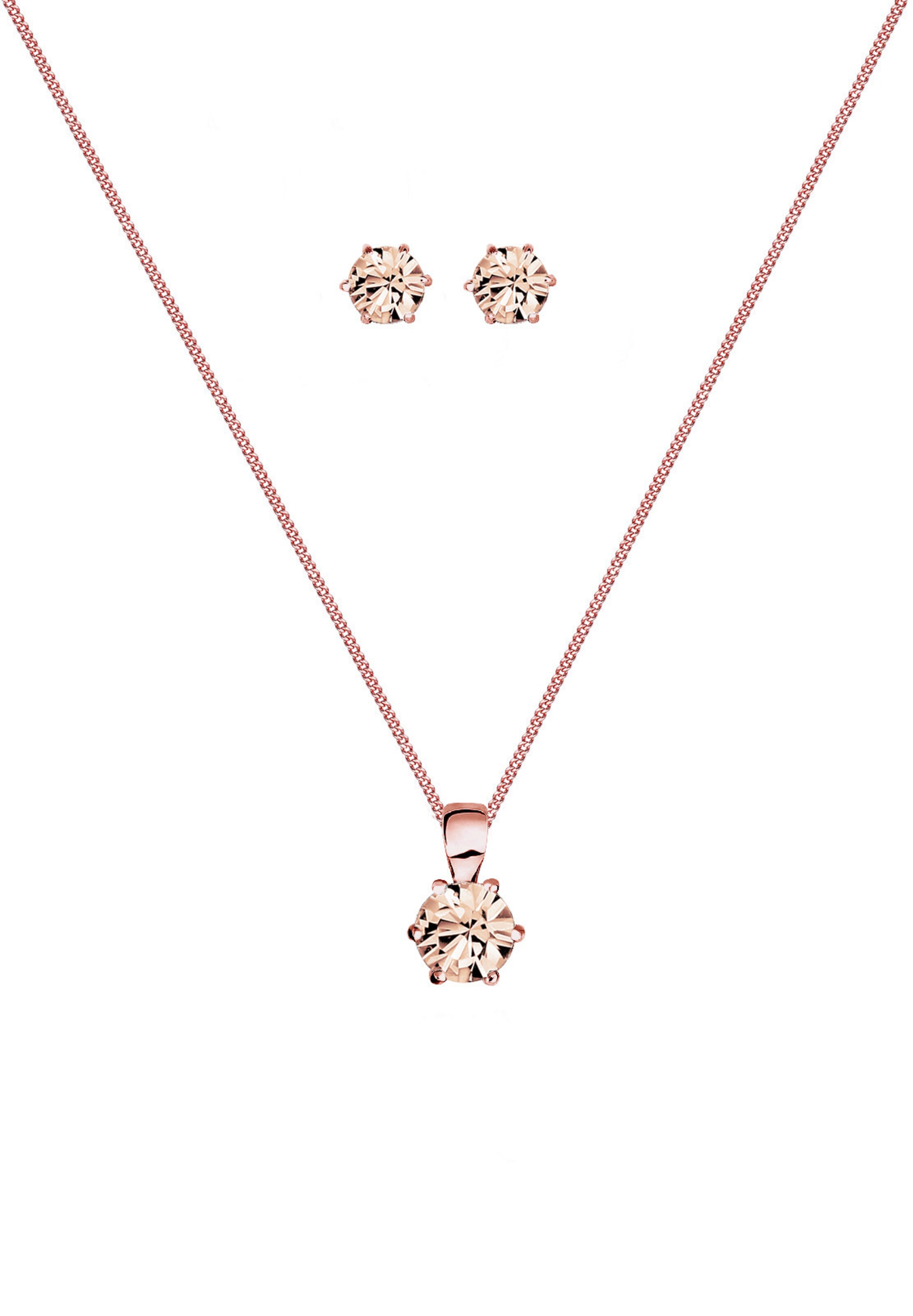 ELLI Sieraden set 'Kristall' in Goud: voorkant