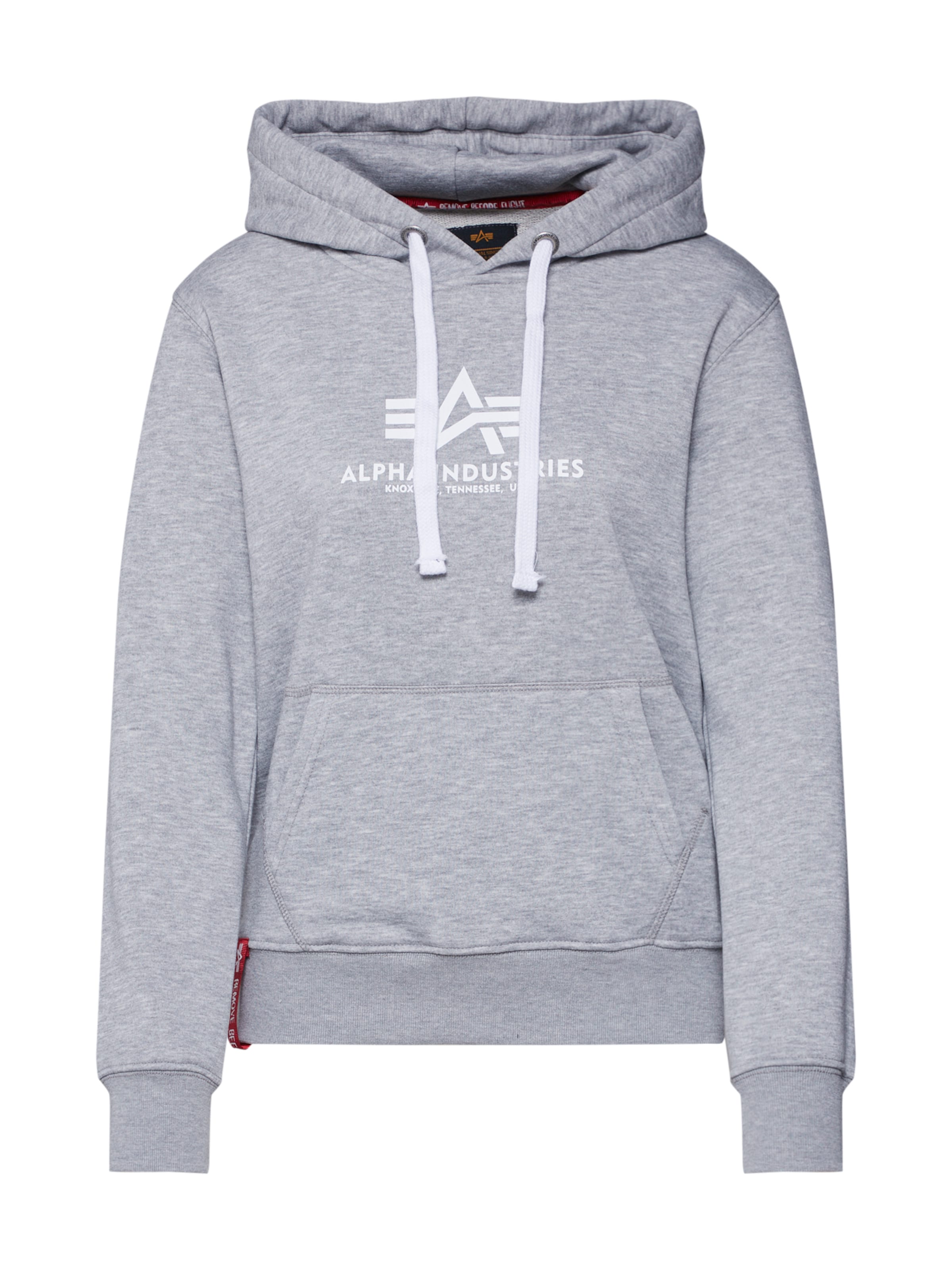 ALPHA INDUSTRIES Tréning póló - szürke: elől