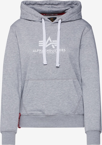 ALPHA INDUSTRIES Tréning póló - szürke: elől