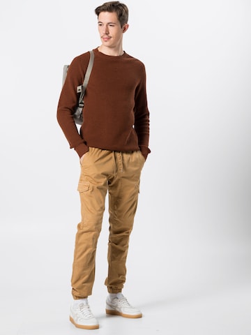 Effilé Pantalon cargo 'Levy' INDICODE JEANS en marron