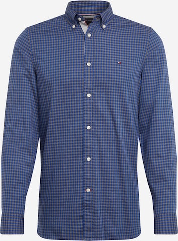 Coupe slim Chemise TOMMY HILFIGER en bleu : devant