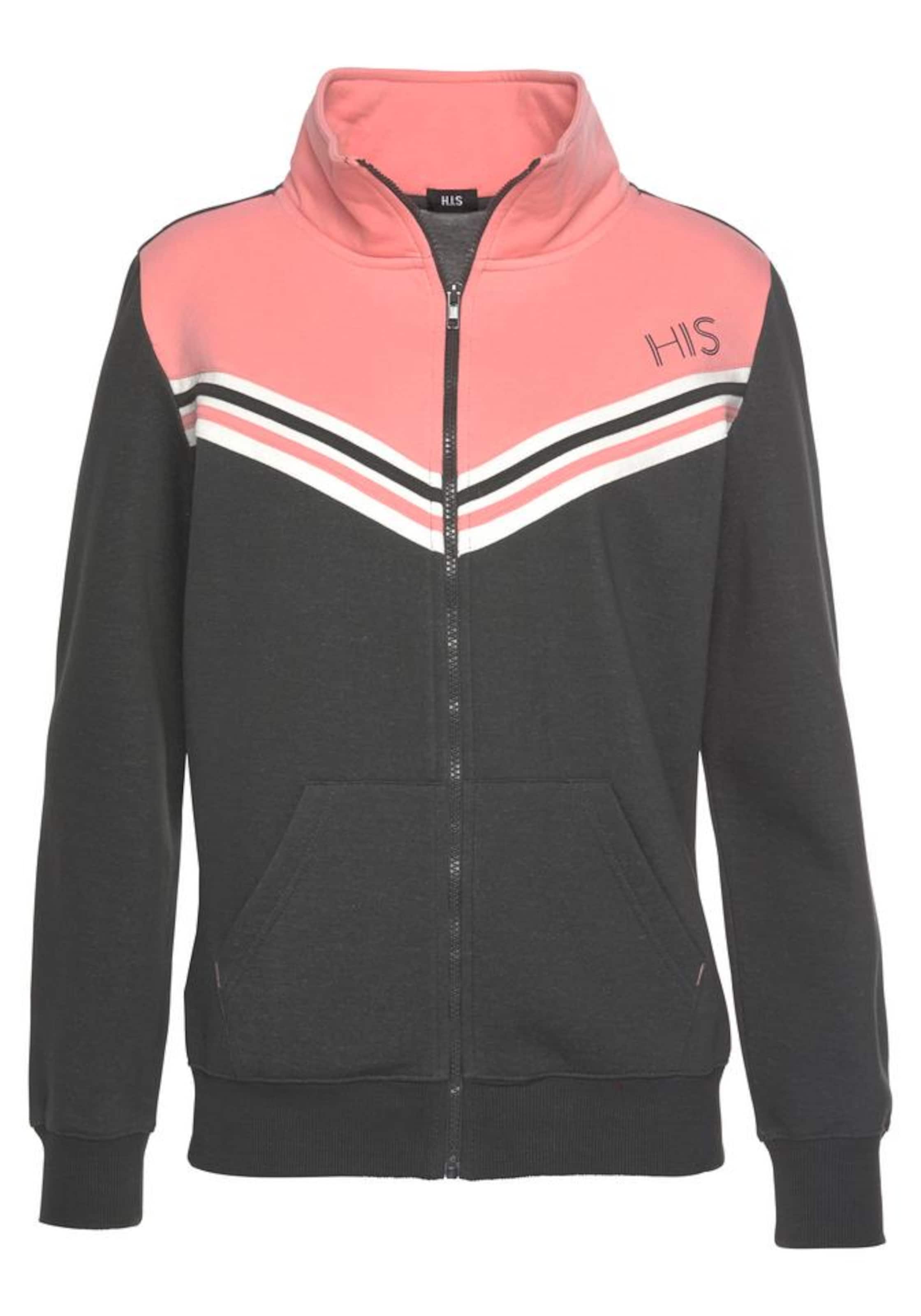 H.I.S Sweatvest in Grijs: voorkant