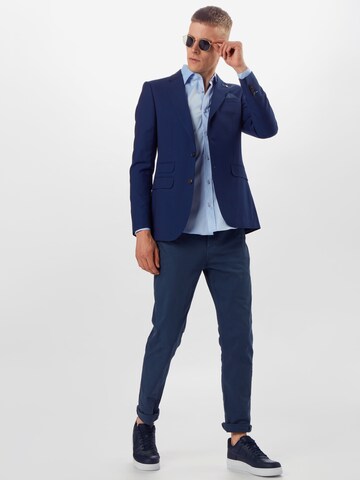 BURTON MENSWEAR LONDON Liibuv Ärimeeste sakoülikond '3 PIECE BLUE SELF CHECK...', värv sinine