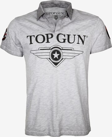 TOP GUN T-Shirt Polo 'Star' in Grau: predná strana