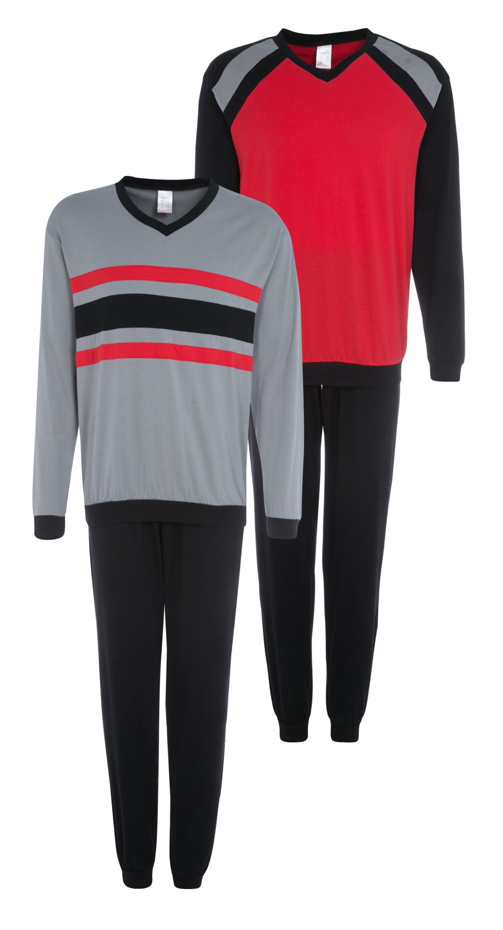 LE JOGGER Pyjama in Schwarz: Vorderseite