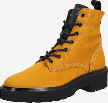 Paul Green Lace-Up Ankle Boots in Yellow: front