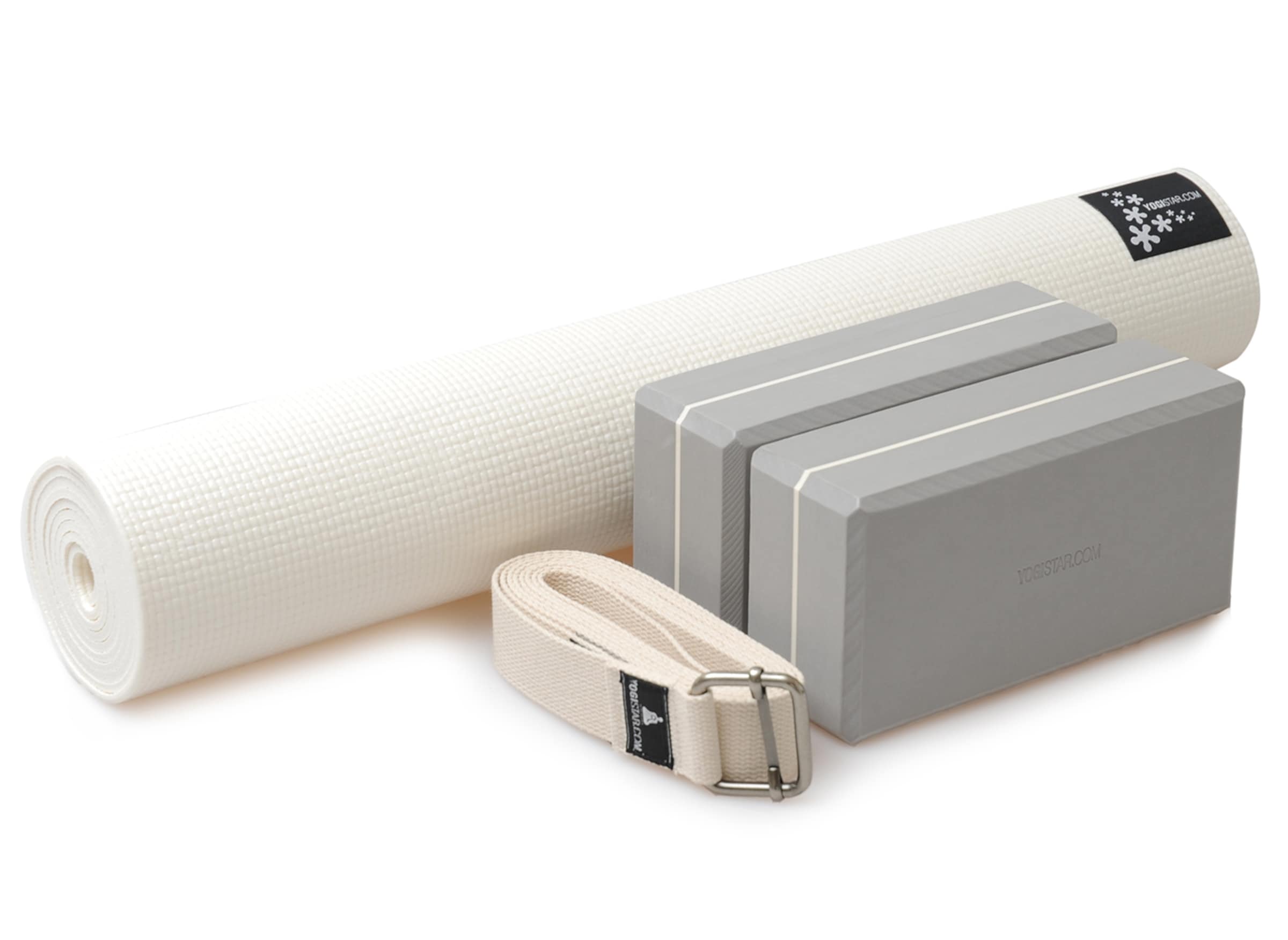 YOGISTAR.COM Mat 'Kick It - Two' in White: front