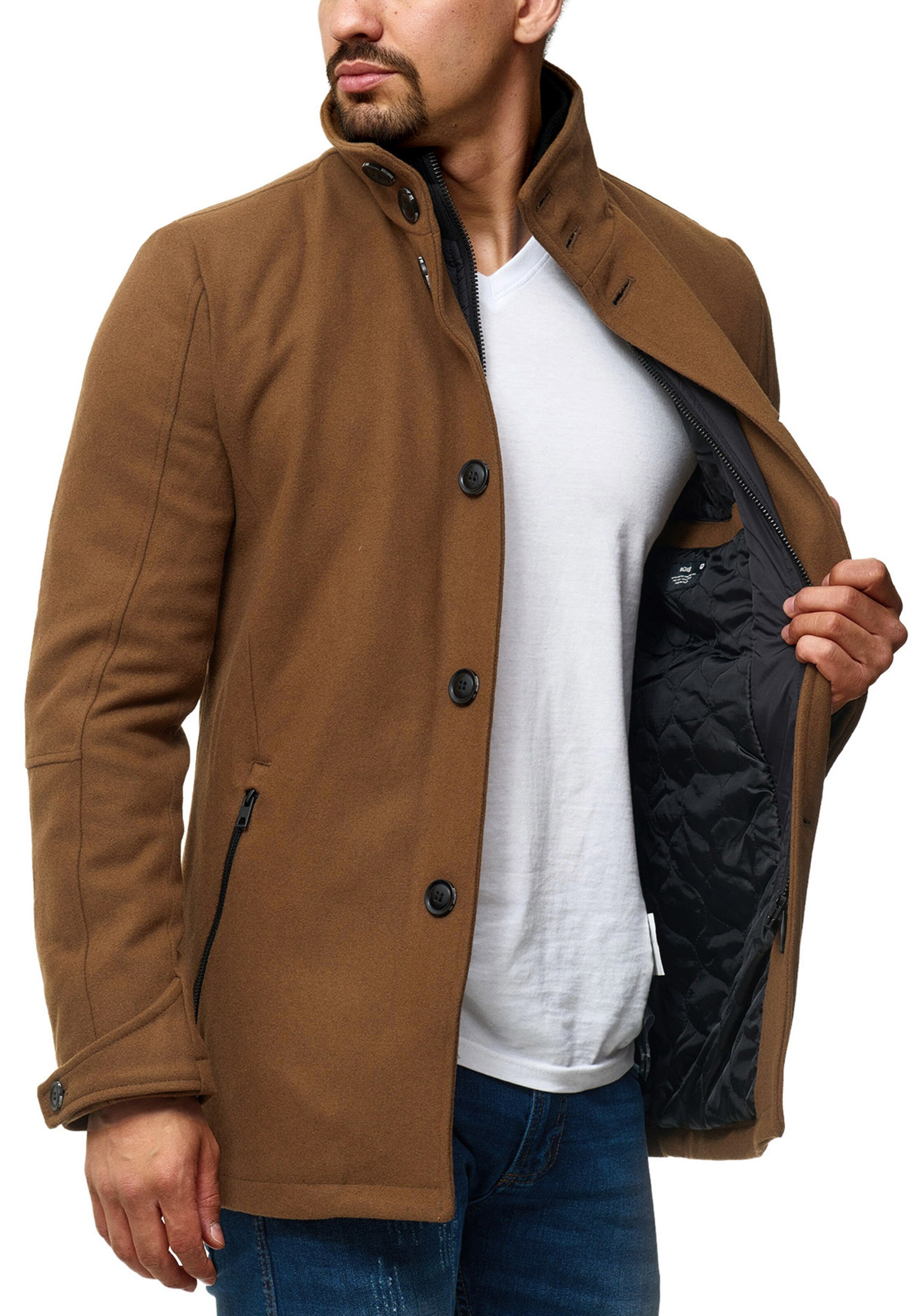 INDICODE JEANS Between-Seasons Coat 'Brittany' in Beige