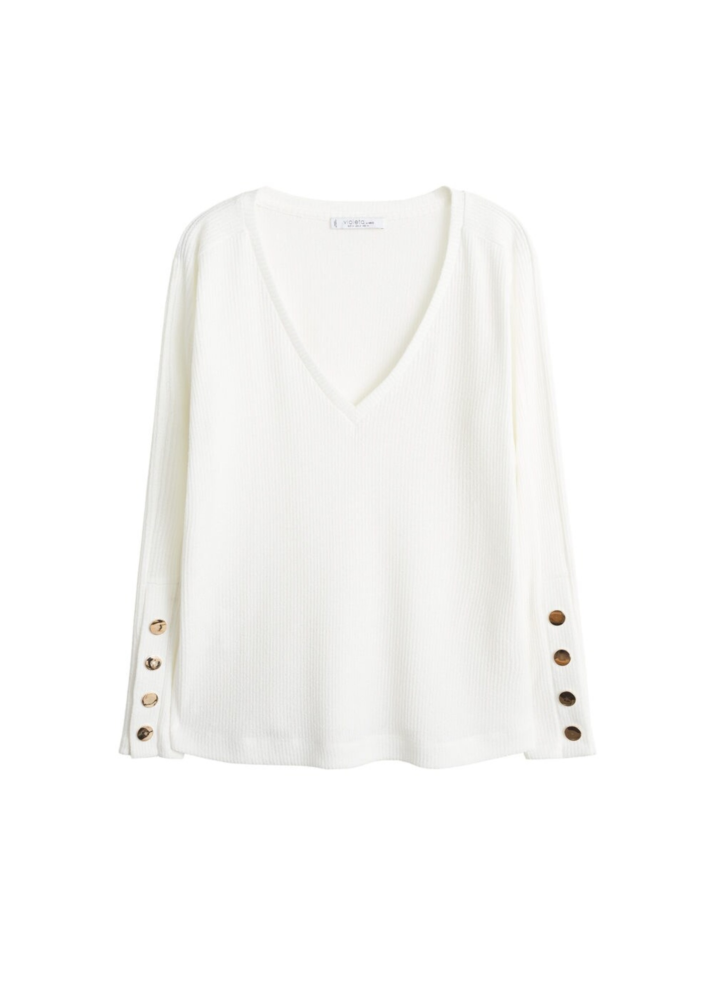 VIOLETA by Mango - T-shirt 'Nevada' in weißmeliert