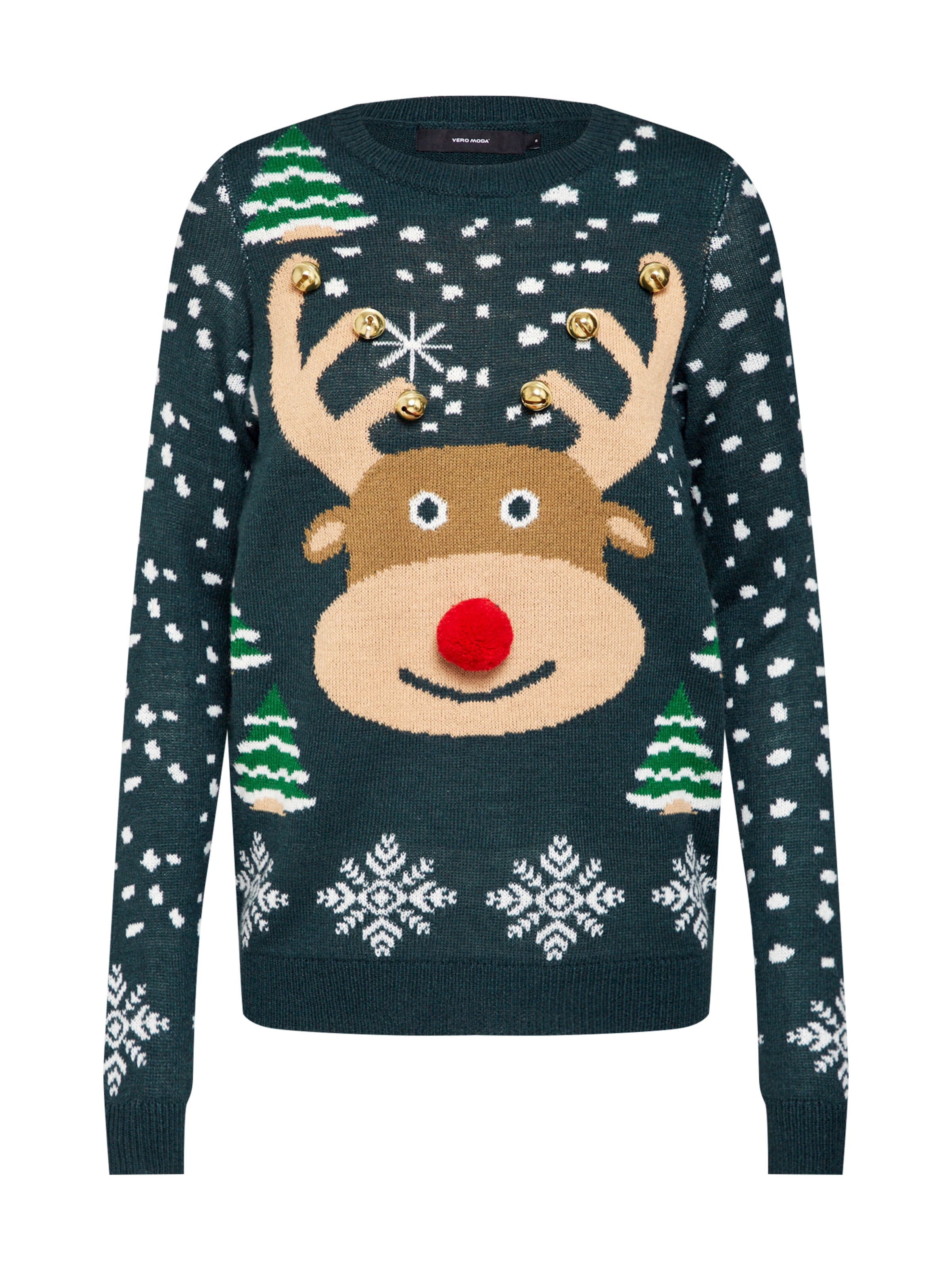 VERO MODA - Trui 'Bell' in de kleur Groen