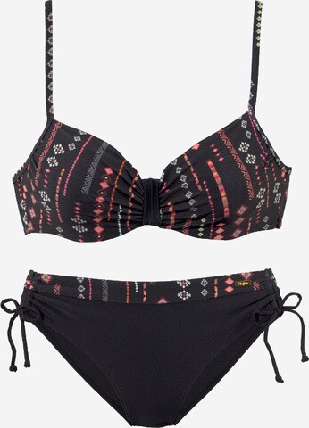 BUFFALO Balconette Bikini in Zwart: voorkant