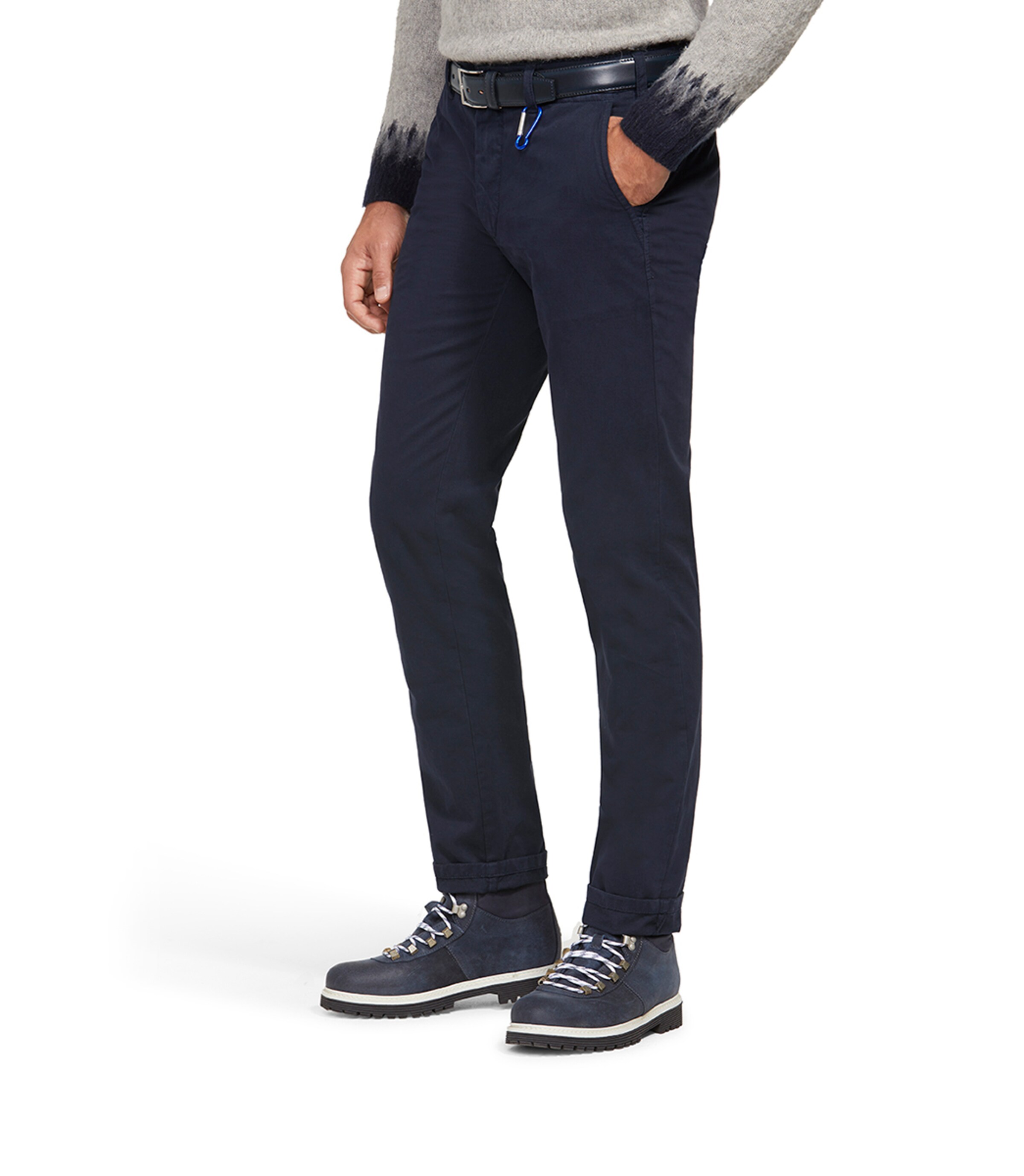 MEYER Regular Chino trousers in Blue: front