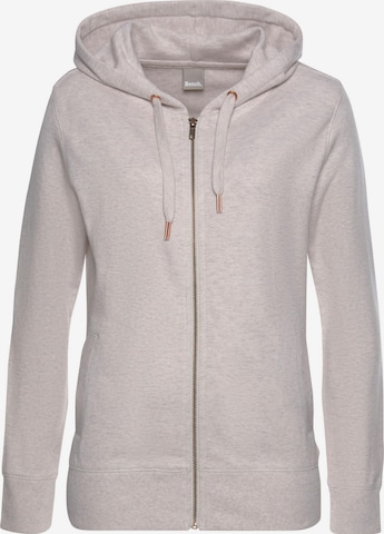 BENCH Loungejacke mit Kapuze und Zipper in Beige: predná strana