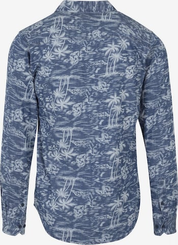 Urban Classics Regular fit Button Up Shirt in Blue