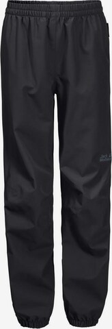 JACK WOLFSKIN Tapered Outdoor broek 'Rainy Days' in Zwart: voorkant