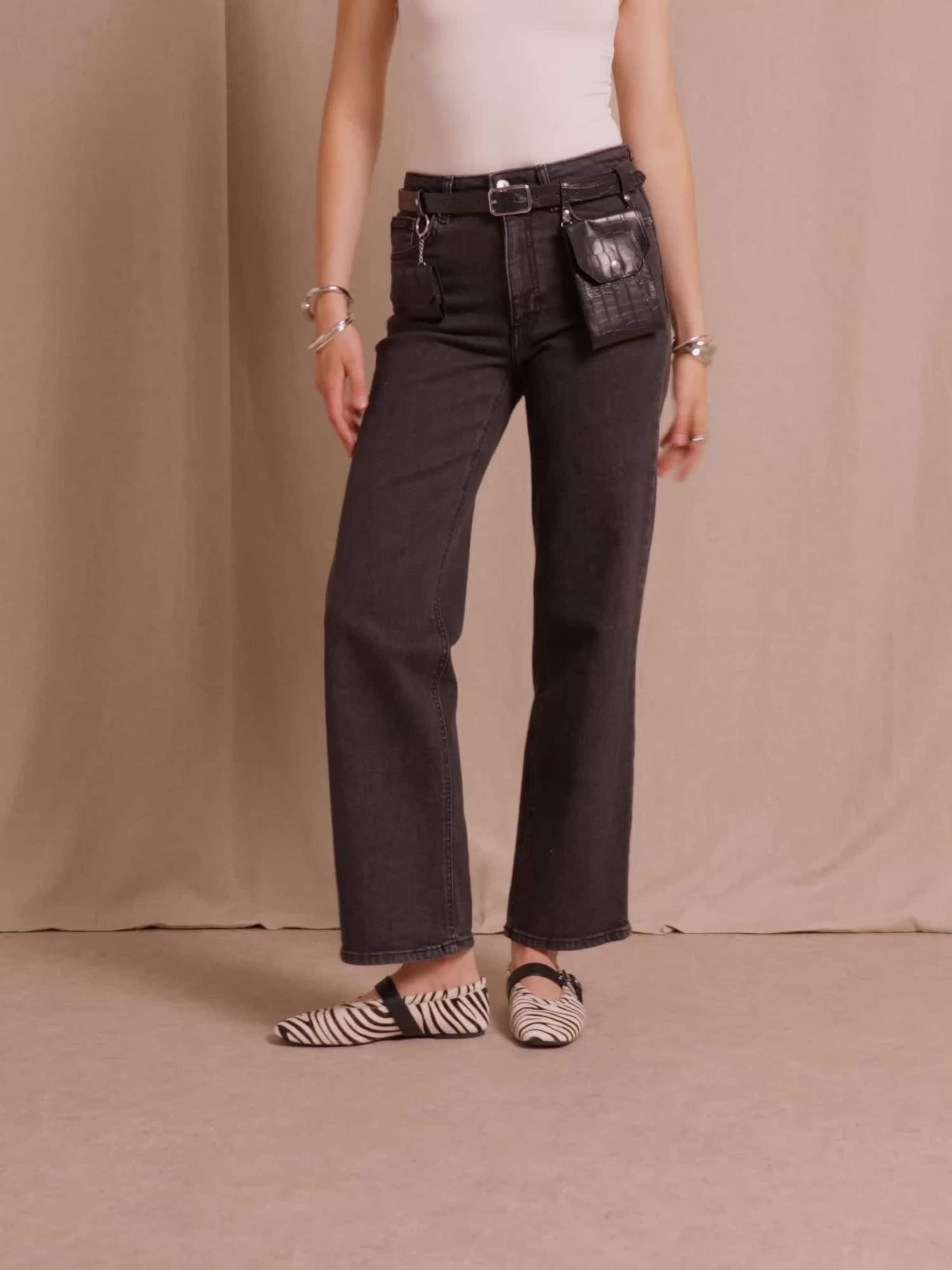 ONLY Wide Leg Jeans 'ONLJuicy' in Black Denim | ABOUT YOU