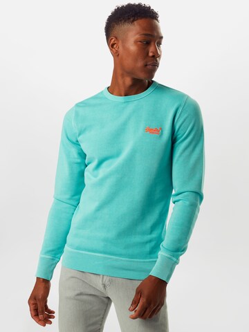 Superdry Regular fit Sweatshirt in Groen: voorkant