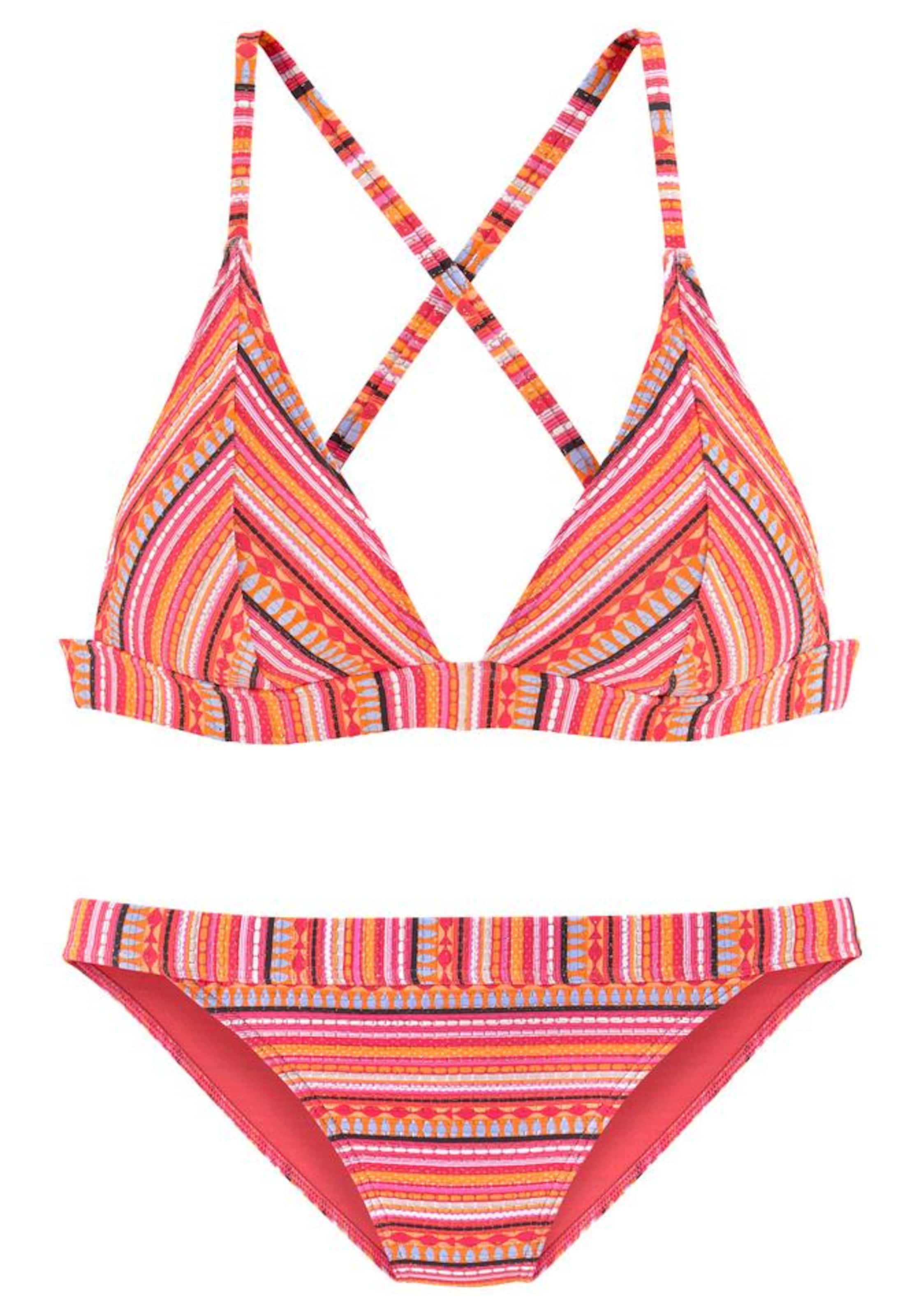 LASCANA T-shirt Bikini 'Triangle' in Orange: front