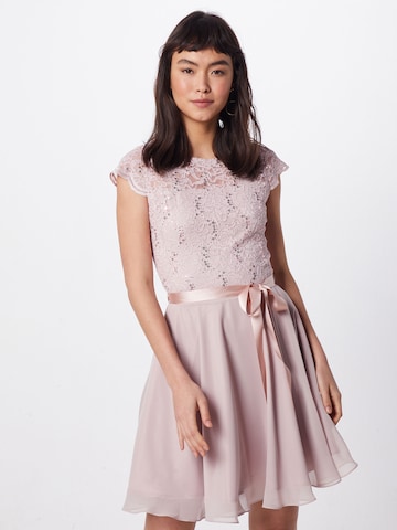 Robe de cocktail SWING en rose : devant