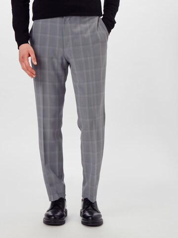 BURTON MENSWEAR LONDON Slimfit Chinosy 'LIGHT GREY GRAPHIC CHECK' w kolorze szary: przód