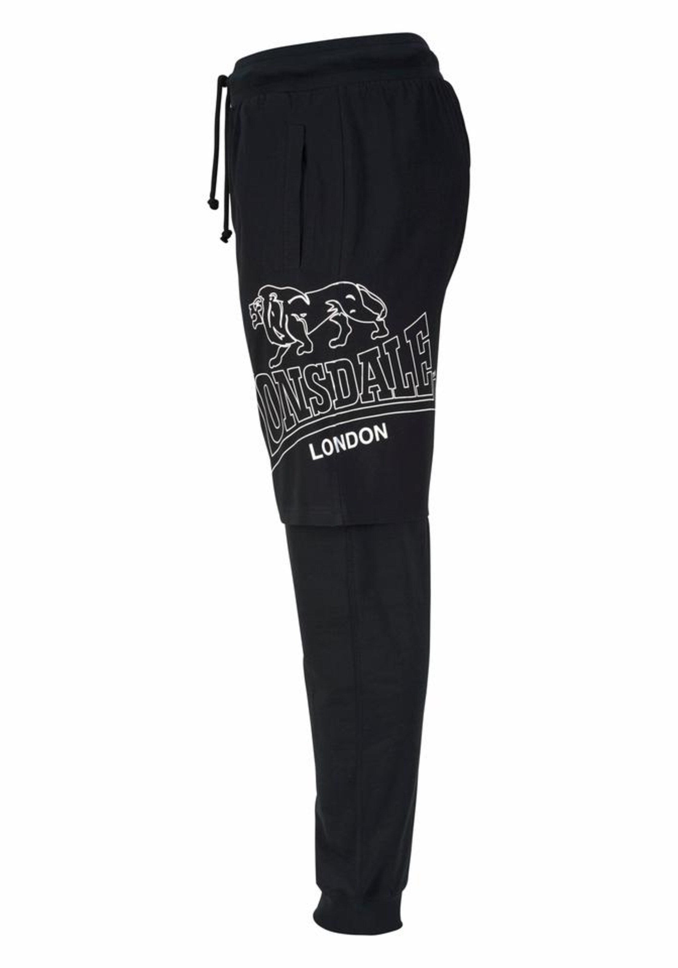 LONSDALE Tapered Hose in Schwarz