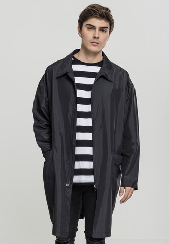 Urban Classics Between-Seasons Coat in Black: front