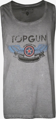 TOP GUN Tank Top mit Aufdruck ' Flap ' in Grau: predná strana