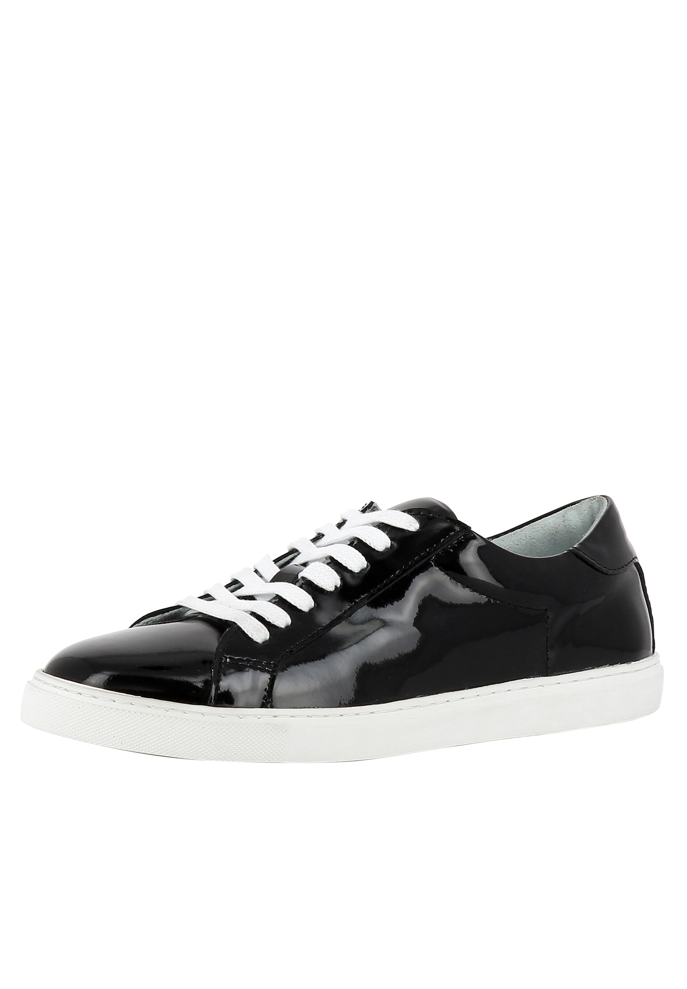 EVITA Platform trainers in Black: front