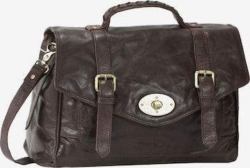 Greenland Nature Document Bag 'Columbus ' in Brown: front