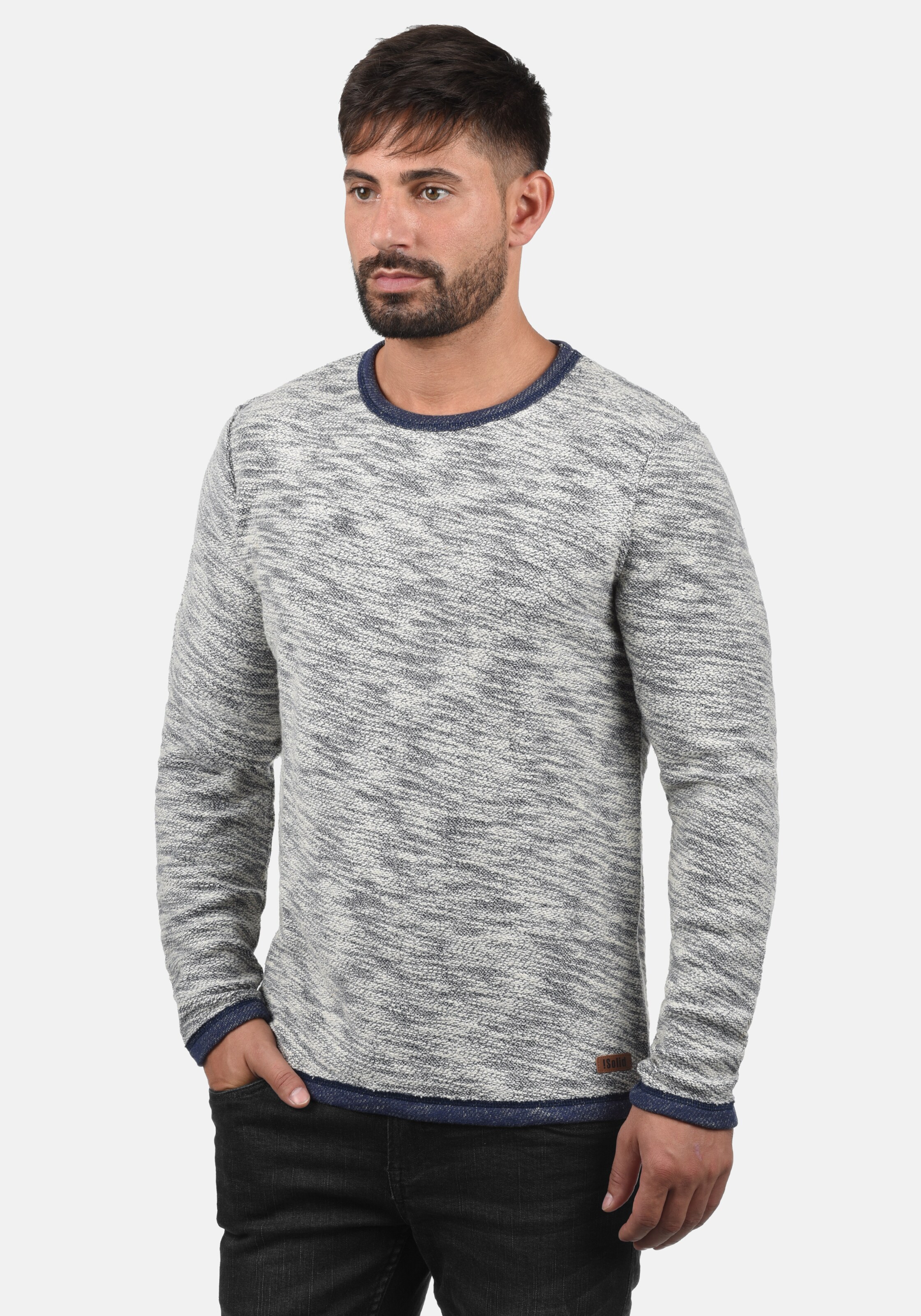 Männer Große Größen  Solid Sweatshirt 'Flocks' in Blau, Grau - JF41135