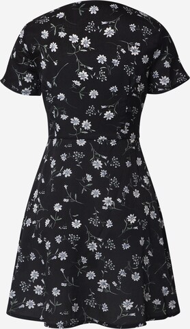 Missguided Summer Dress 'BUTTON THROUGH TEA DRESS SS FLORAL' in Black