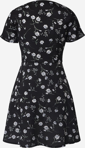 Missguided Sommerkjole 'BUTTON THROUGH TEA DRESS SS FLORAL' i sort