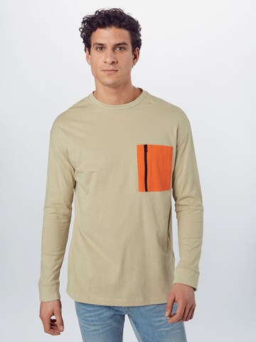 Urban Classics Regular fit Shirt in Beige: front