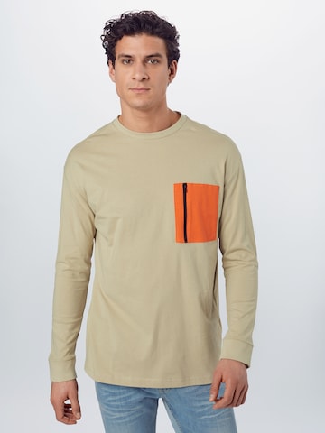 Urban Classics Regular fit Shirt in Beige: voorkant