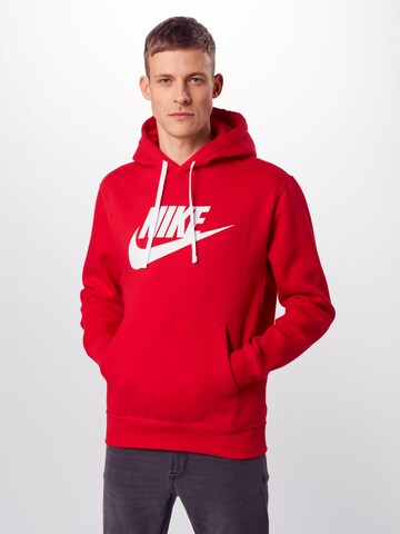 Nike Sportswear Regularny krój Bluzka sportowa 'Club Fleece' w kolorze czerwony: przód