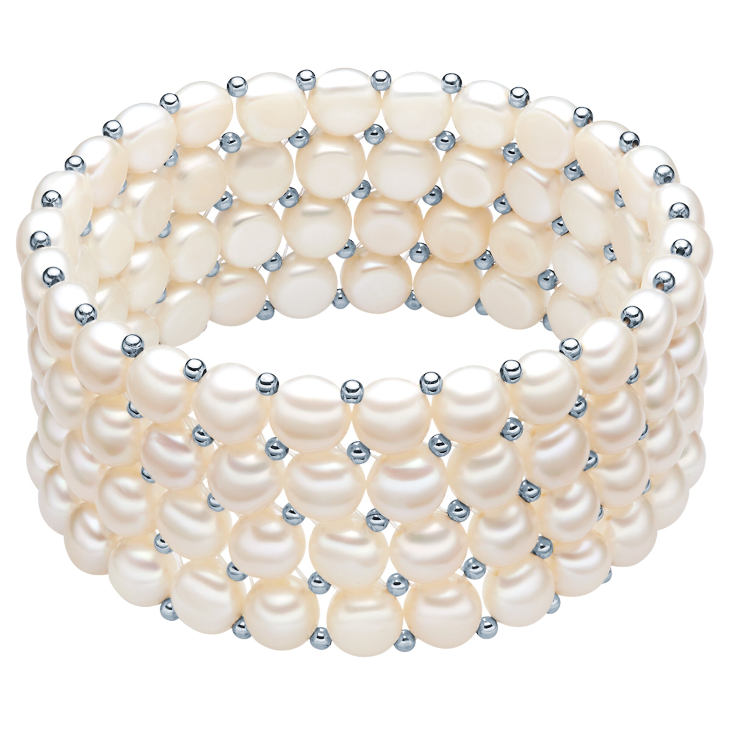 Valero Pearls - Pulsera en blanco: frente