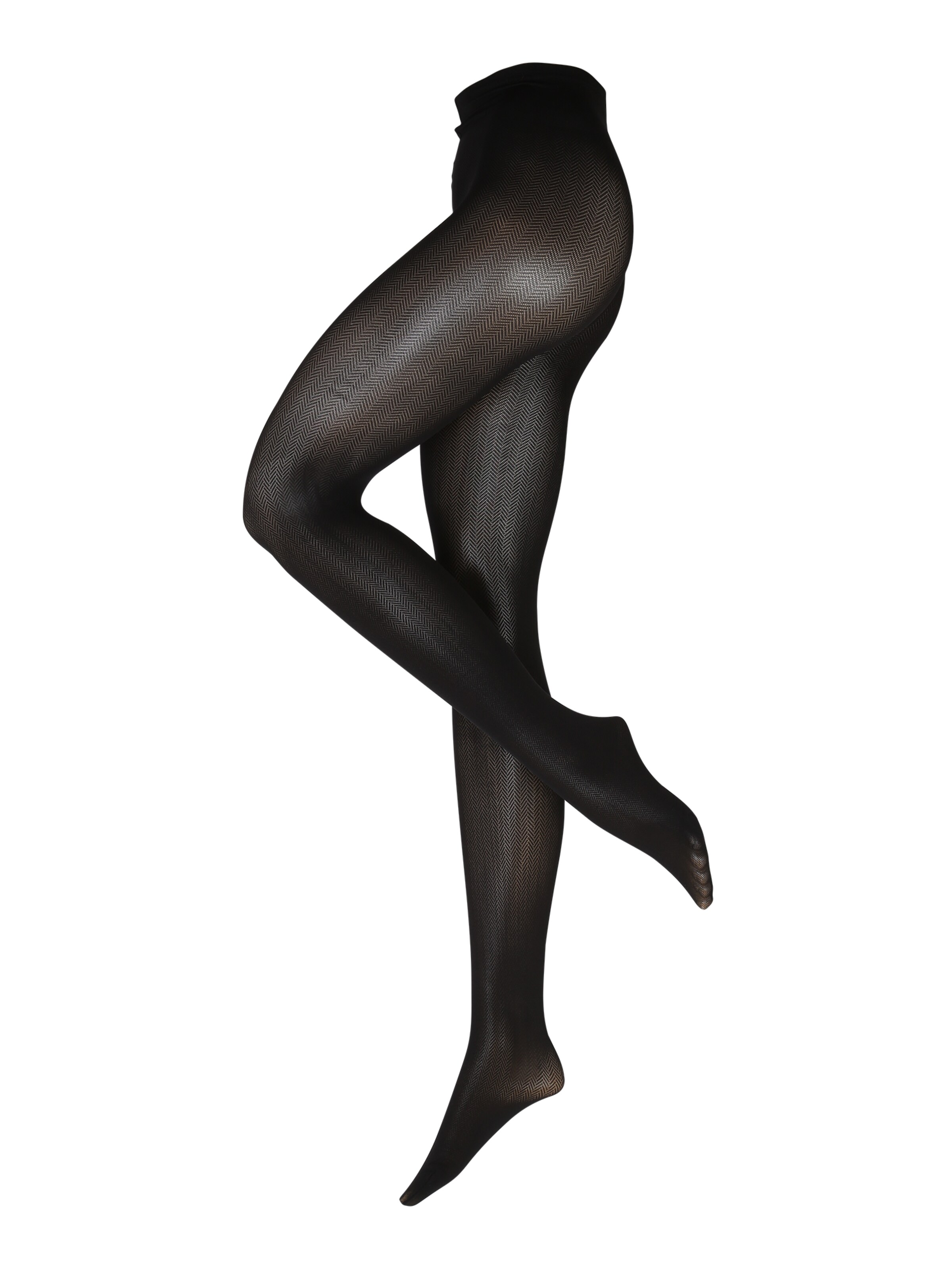 Ștrampeni fini 'Nina' de la Swedish Stockings pe negru: față