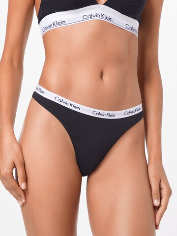 Calvin Klein Underwear Thong in Black: front