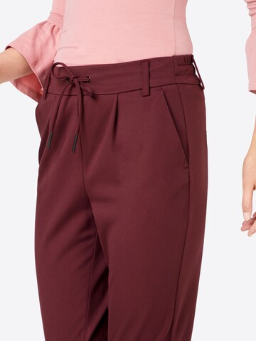 ONLY Slim fit Pleat-front trousers 'Poptrash' in Red